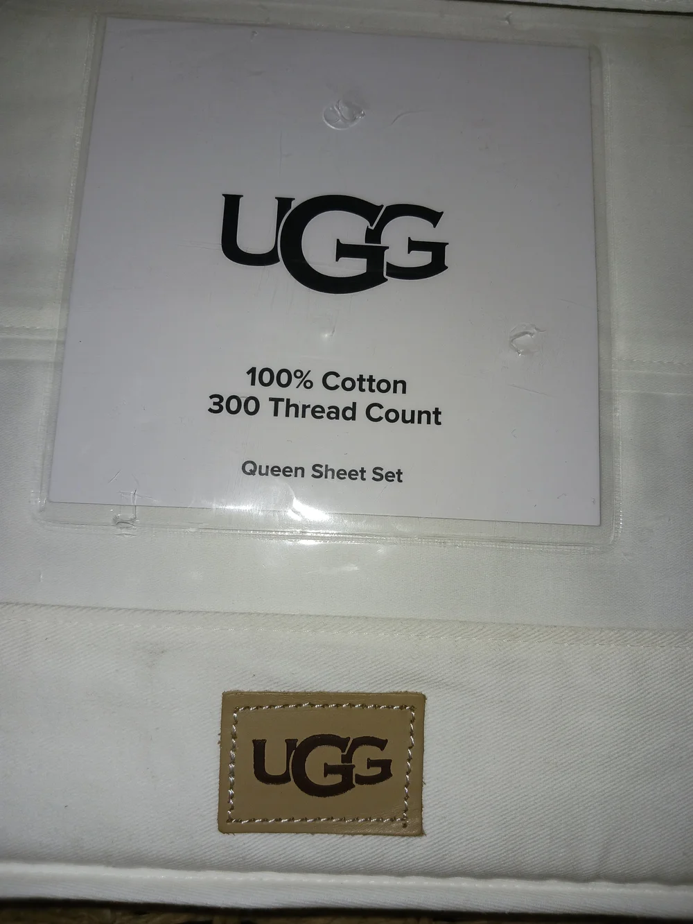 UGG White Queen Sheet Set 100% Cotton